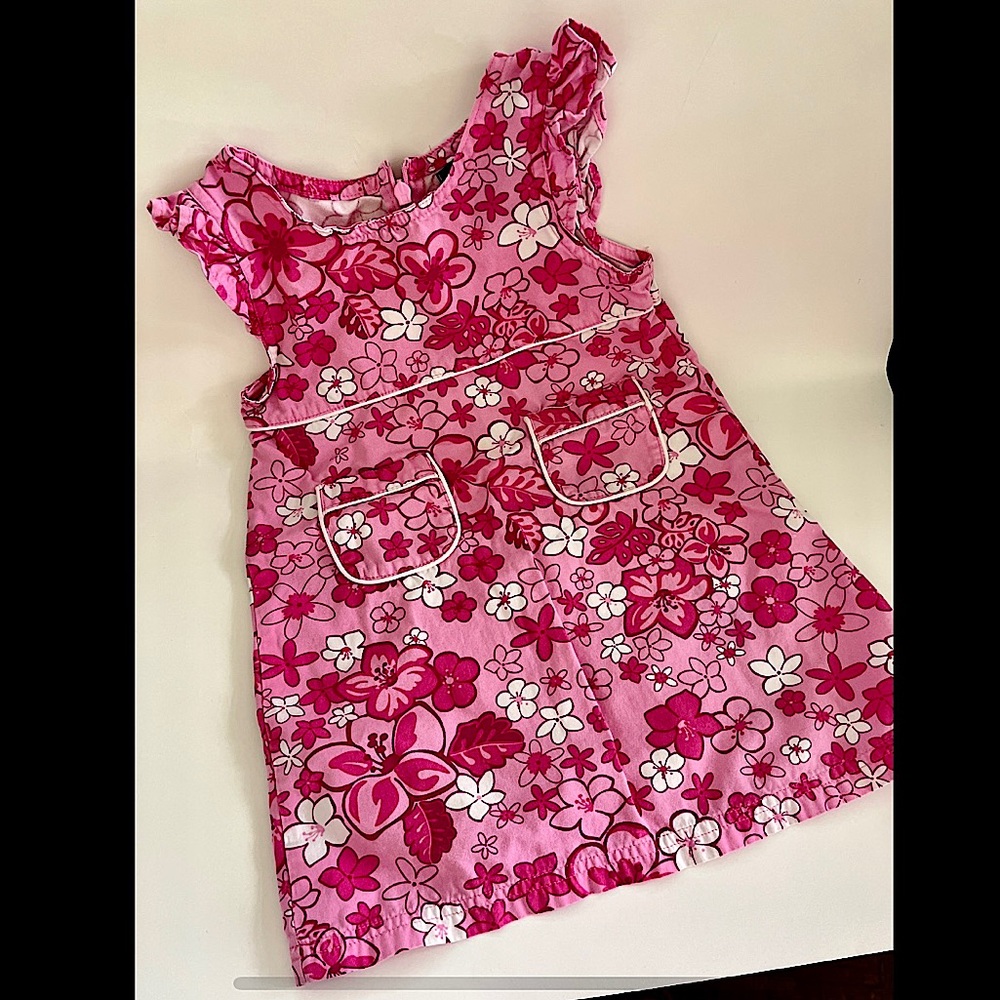 The Children’s Place Girls Retro Pink Floral Dress Size 4